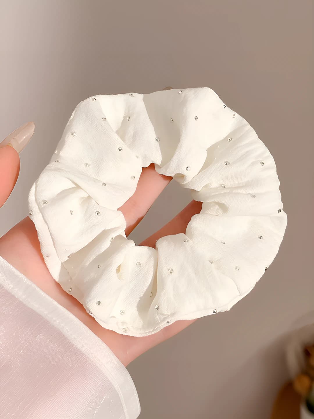 Off-white, rhinestone, large