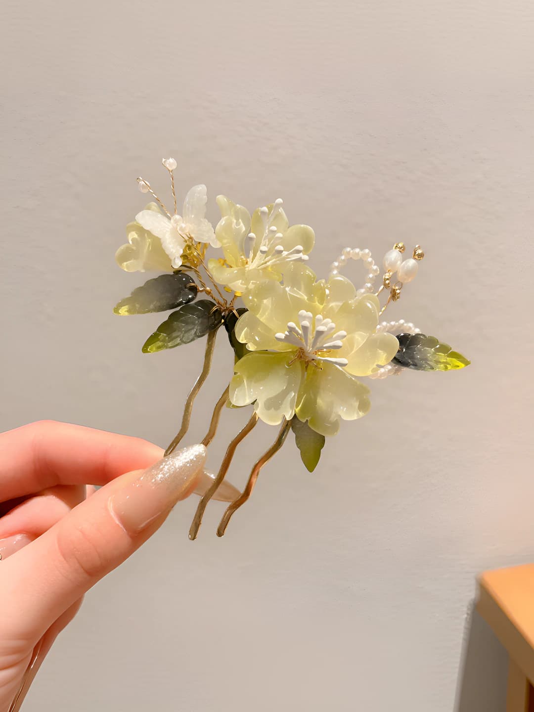 Teal U-shaped hair pin