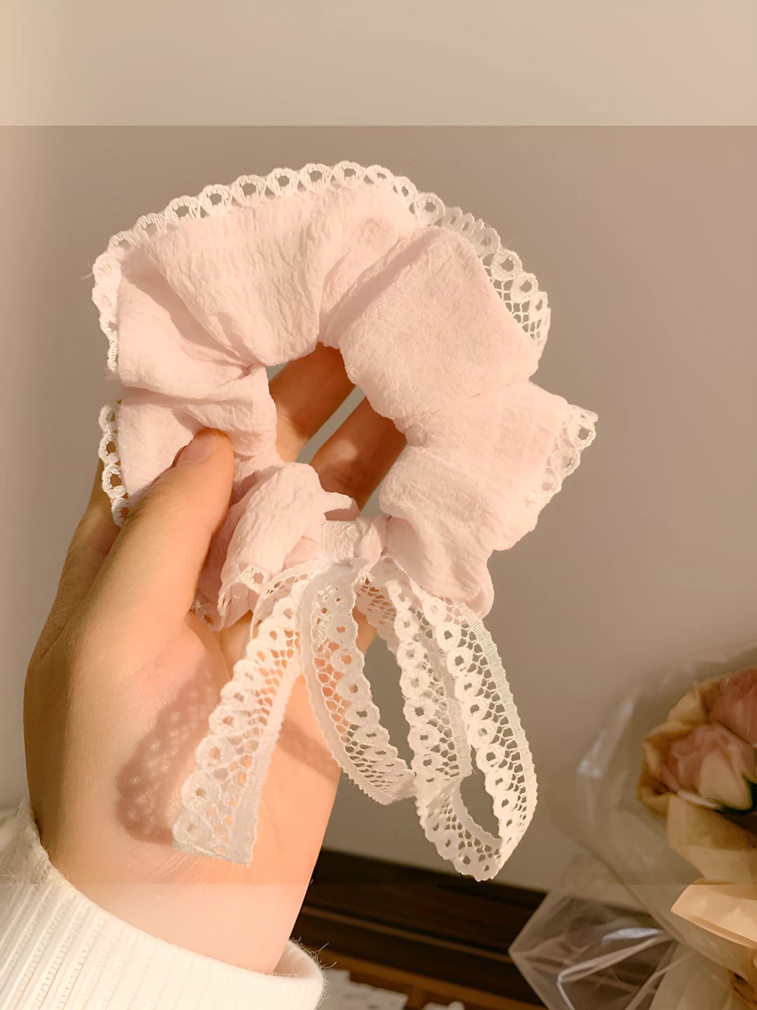 Pink ribbon bow 10 cm