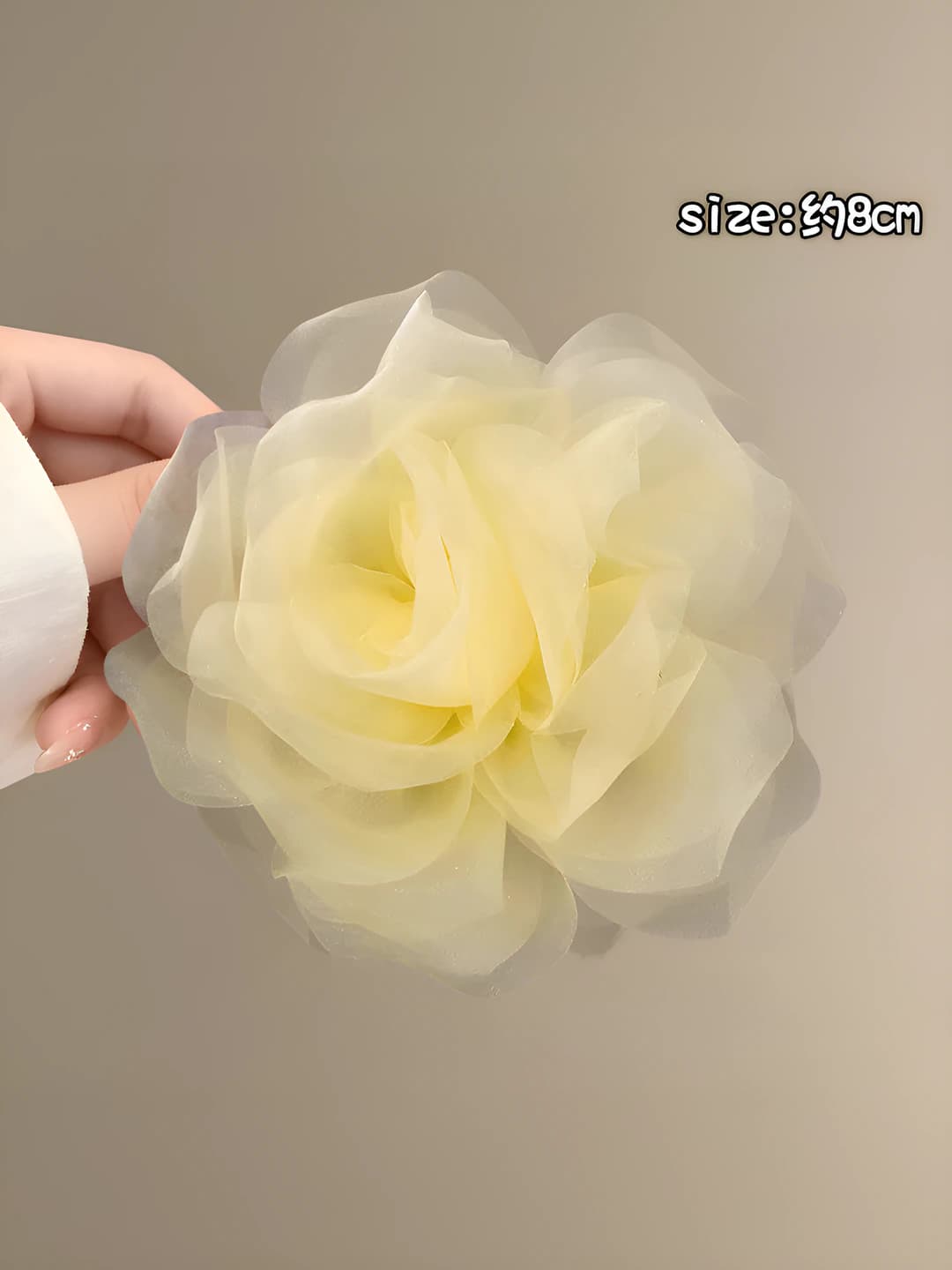 4# Жёлтая роза зажим ~8 см