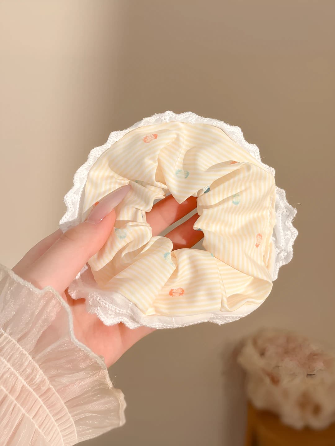 Polka stripe, yellow 12.5 cm
