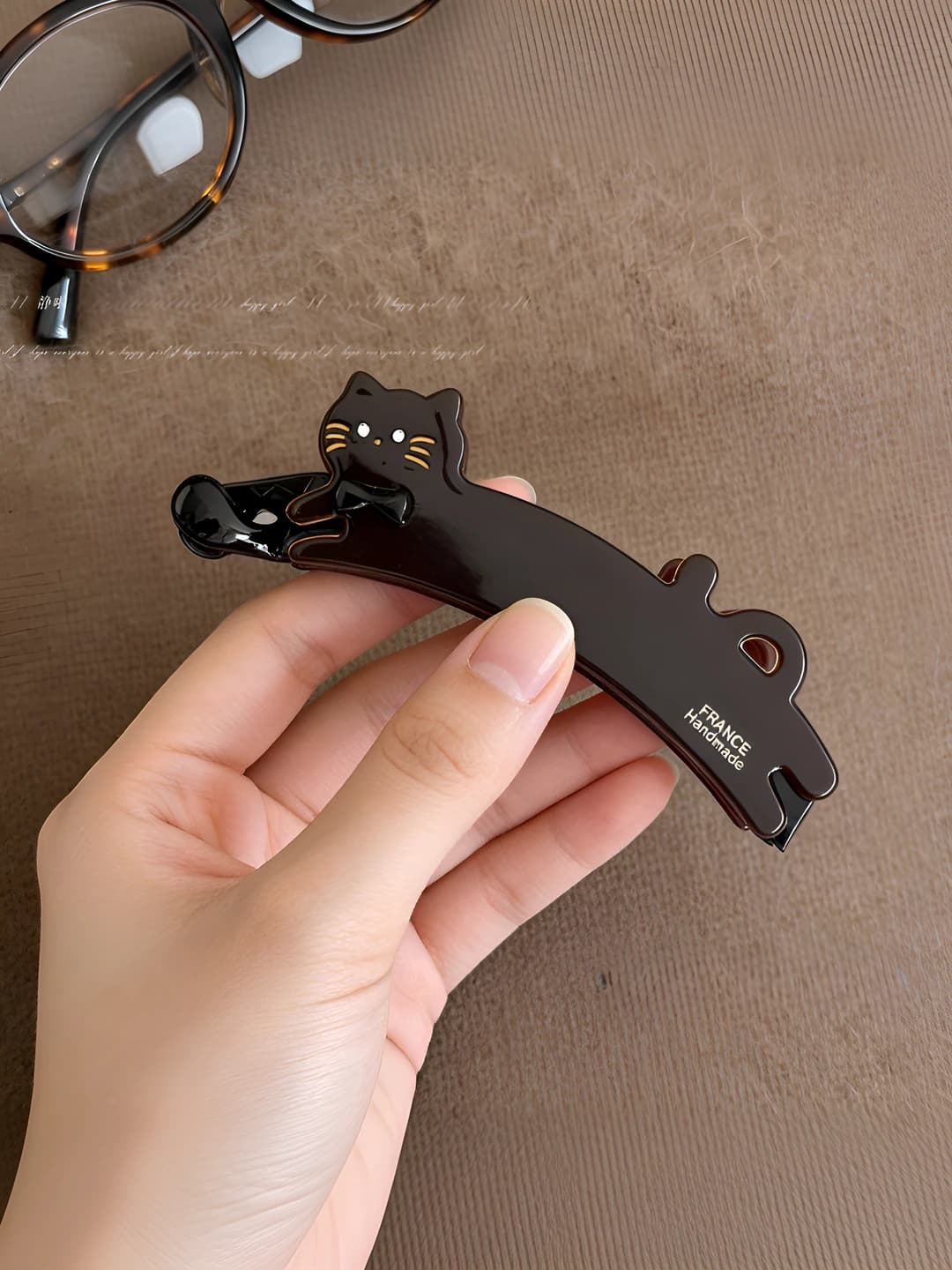 1# Black-banana clip, chocolate, 10.5 cm