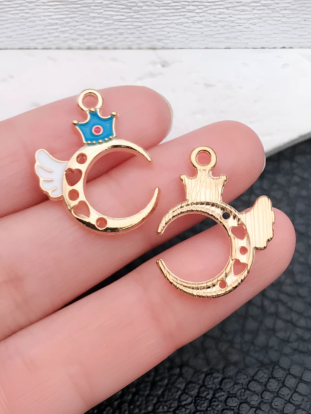 1 шт. бирюзовый король луна крылья 18x23mm - 1g