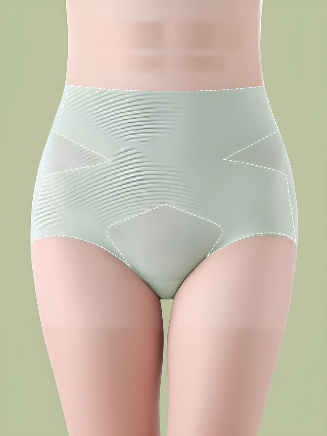 Women's shapewear brief: high waist, tummy control, hip-lifting, breathable, antibacterial, seamless, thin, ice-silk fabric, mulberry silk, plus size, all-season
