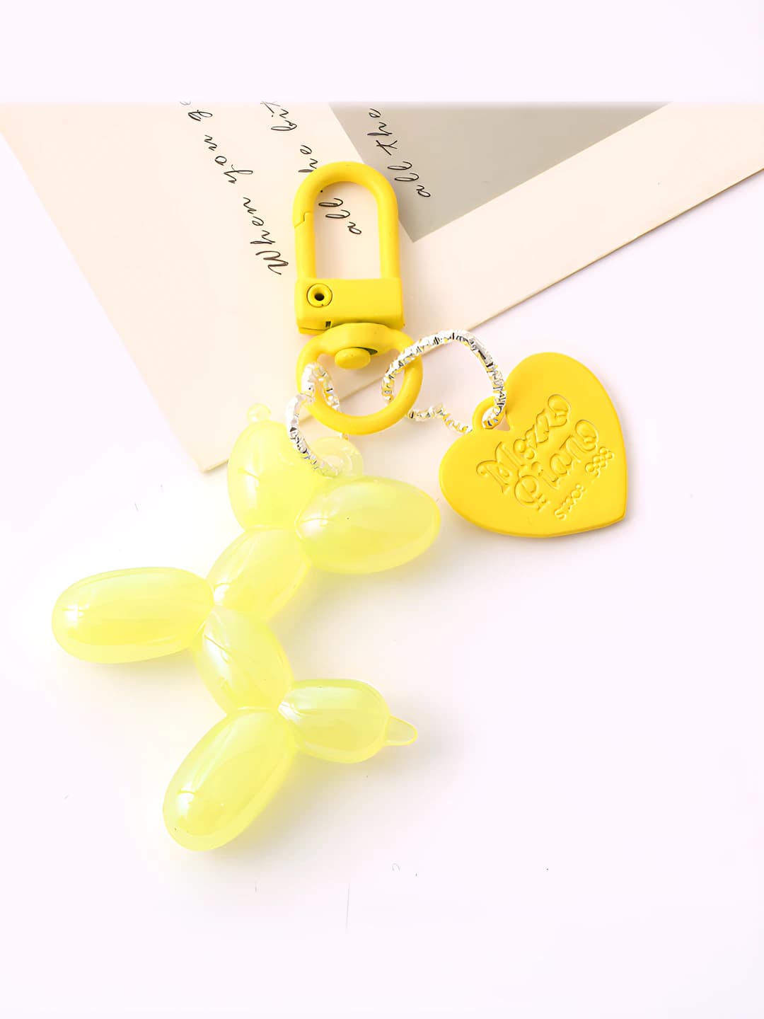 Balloon dog charm, yellow