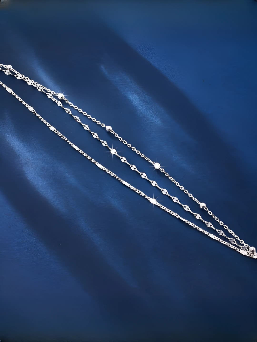Серебристо-белый-Двойные цепи