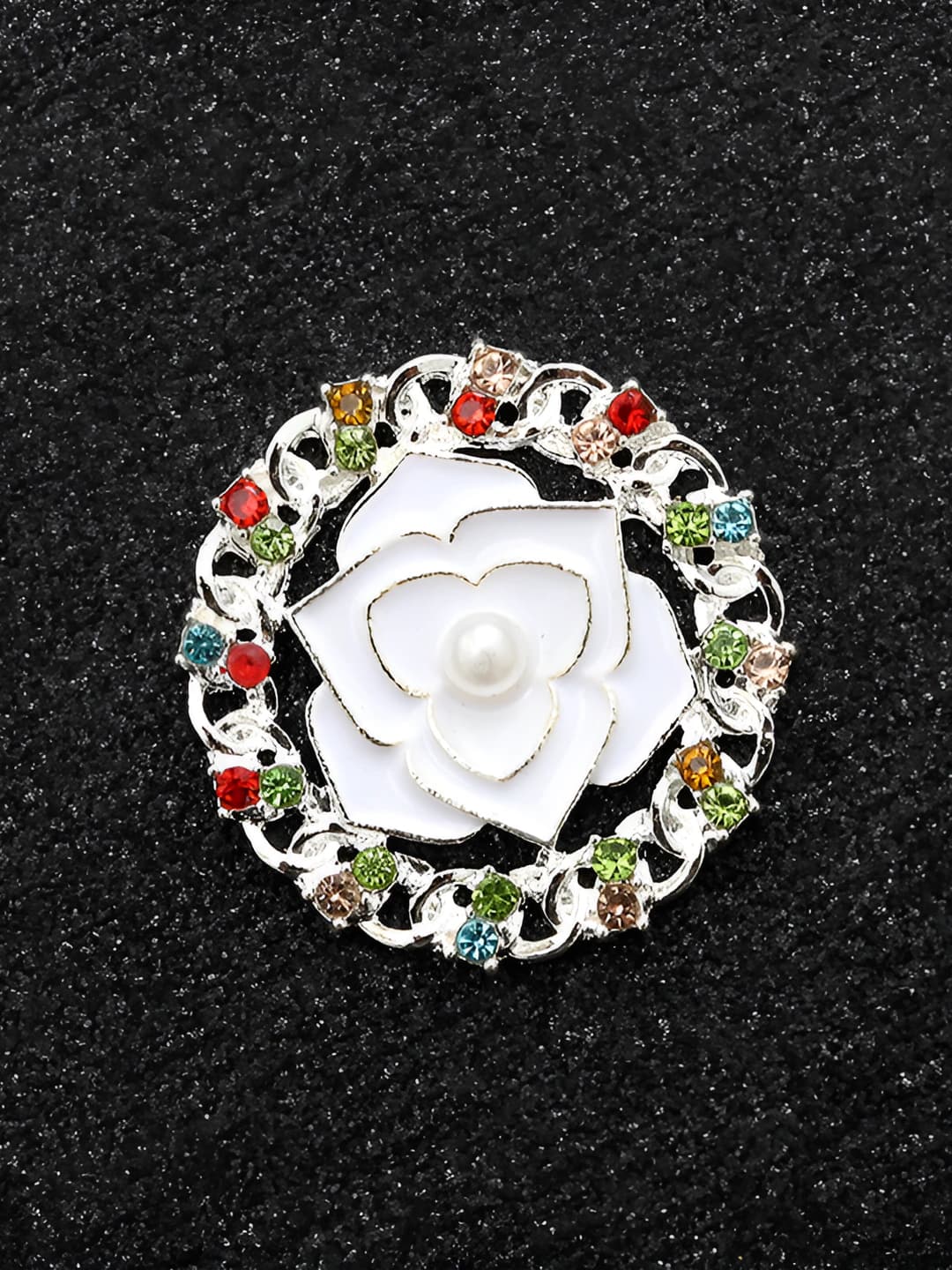 Silver base, white