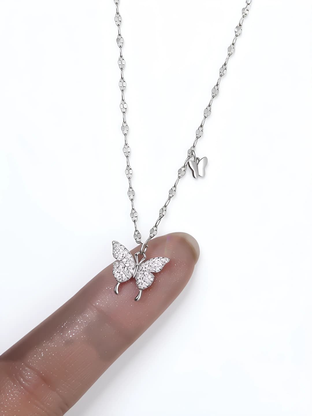 Butterfly Necklace (White Gold)
