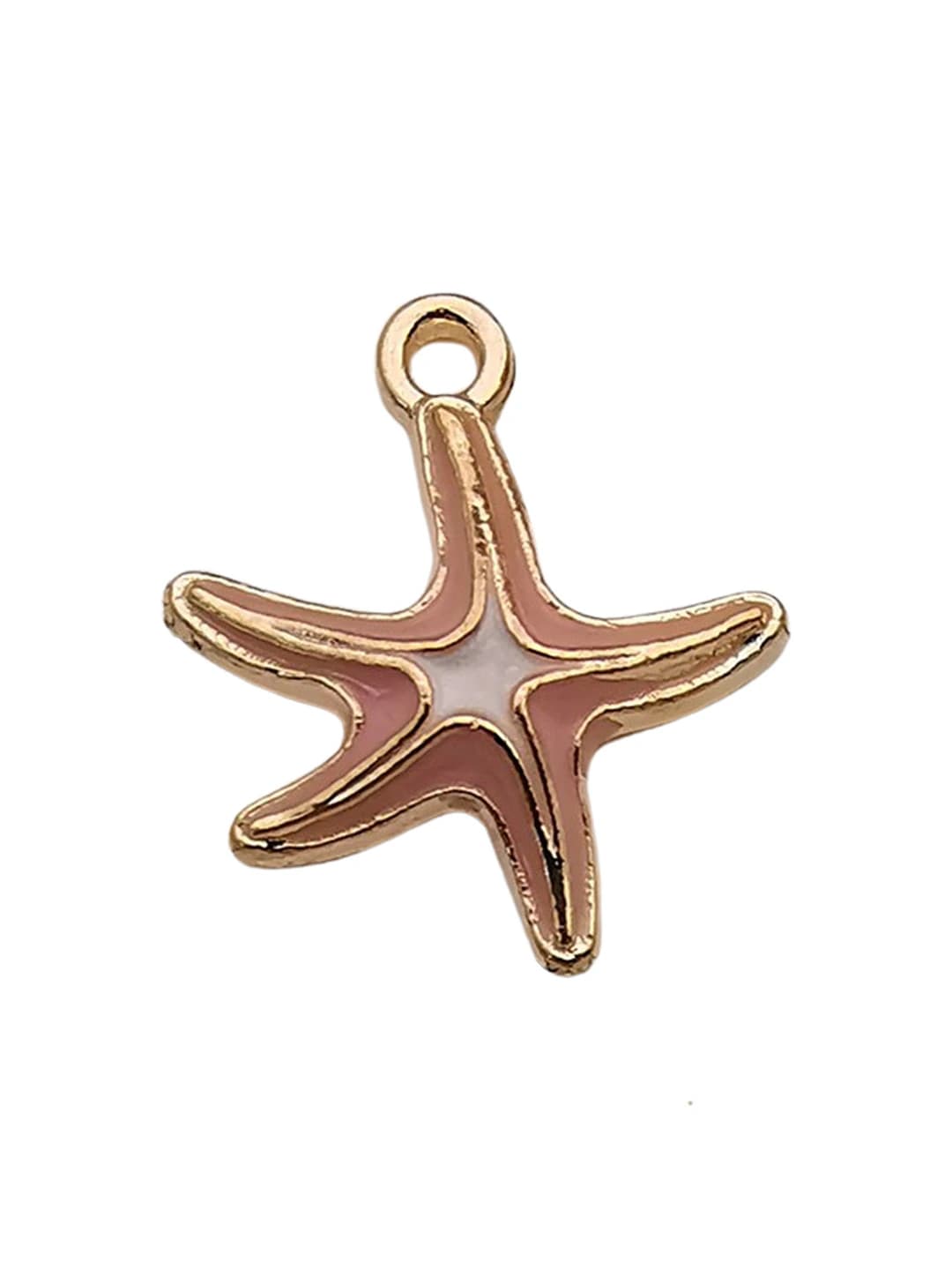 Pink enamel sea star 17x19mm