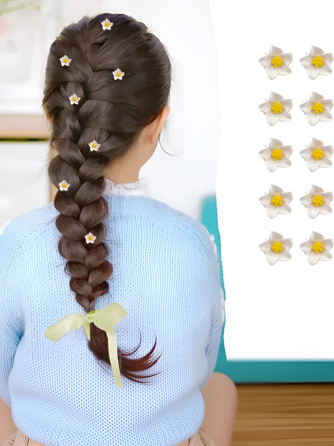 6# Лилия бело-жёлтый 10 шт 1.5 см
