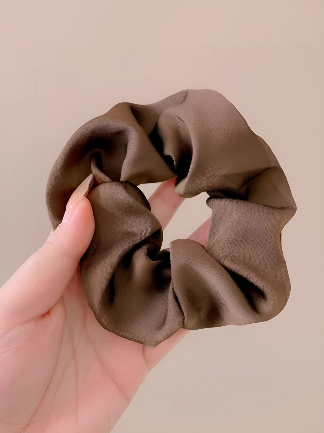 2# Dark brown large scrunchie (12 cm)