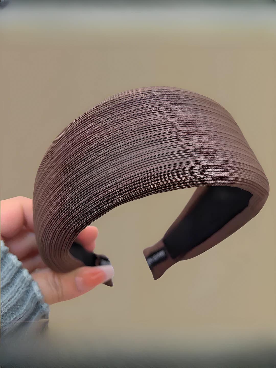 Thick sponge wide headband [coffee]