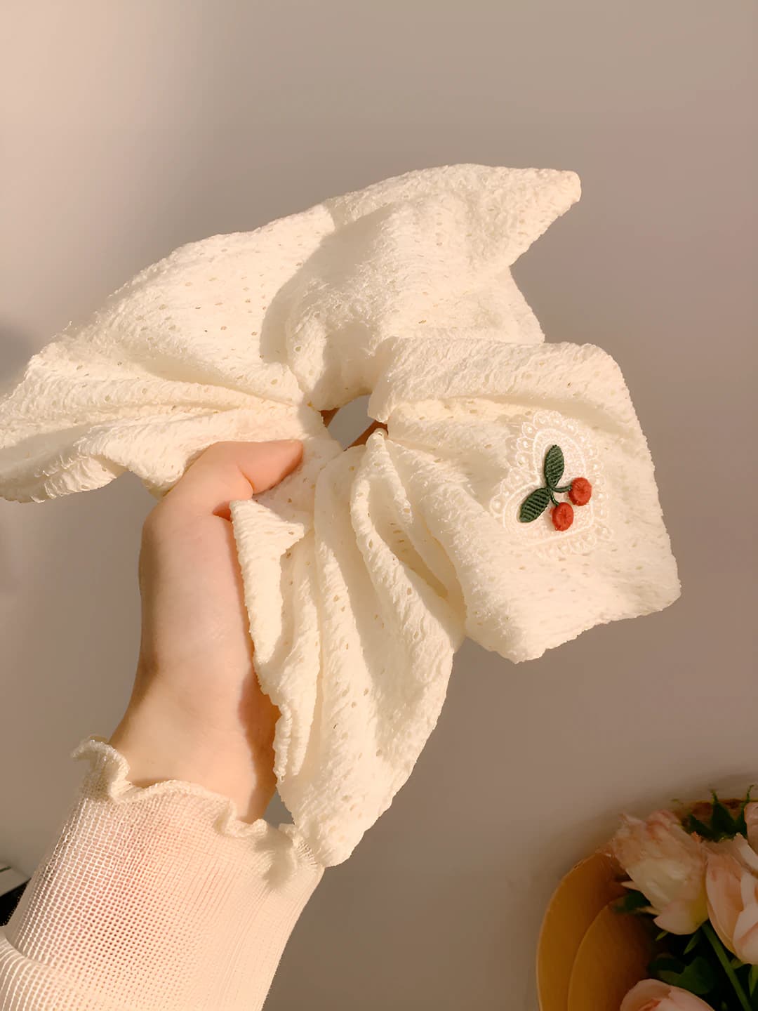 Heart white clear scarf 12 cm