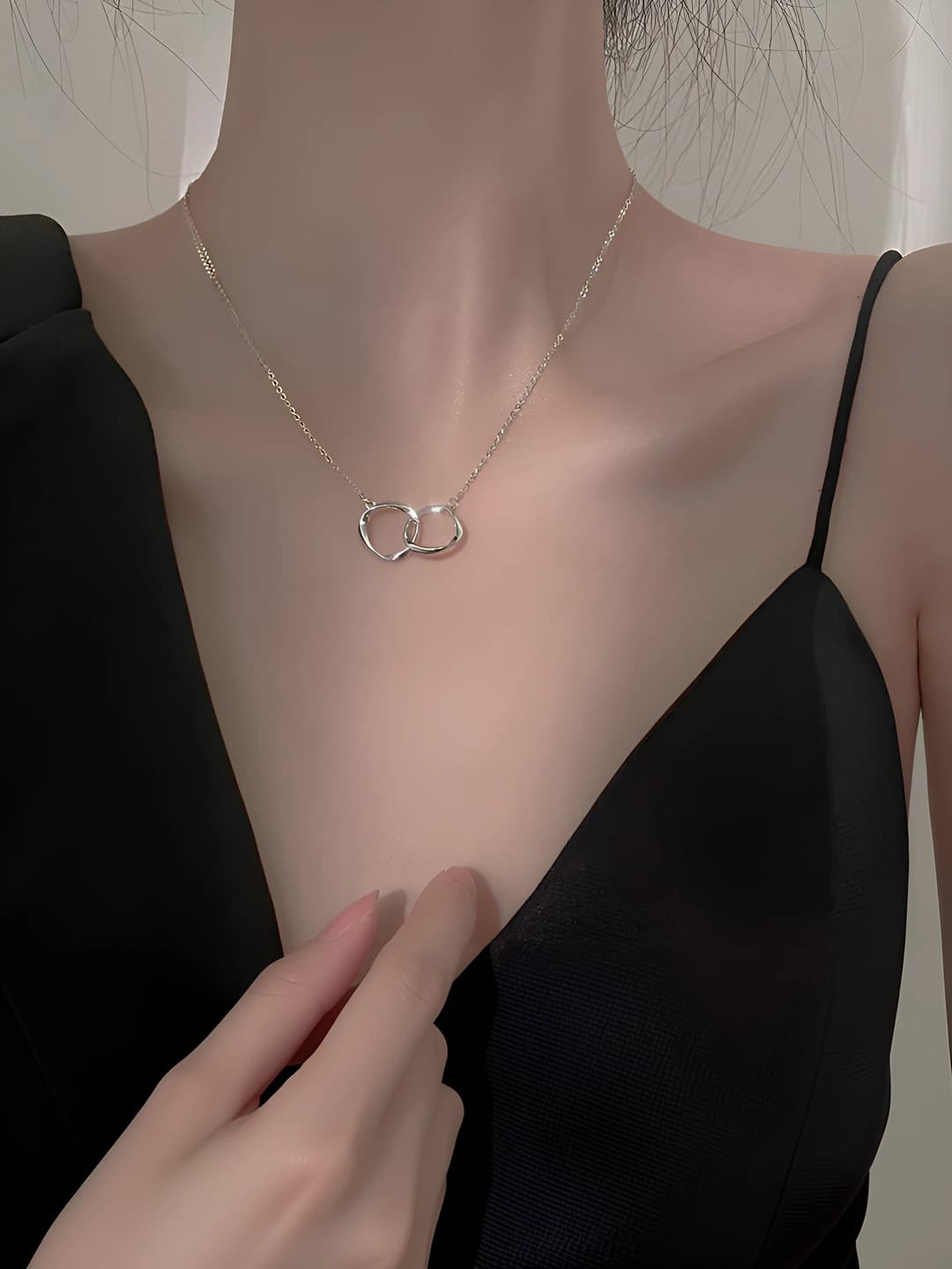 Серебряный, цепочка «Мёбиус» двойная