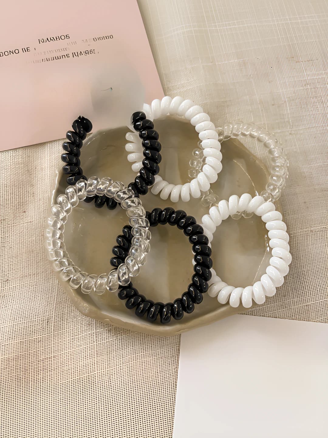 Large 3-colour mix glossy thick cords - 6 pcs