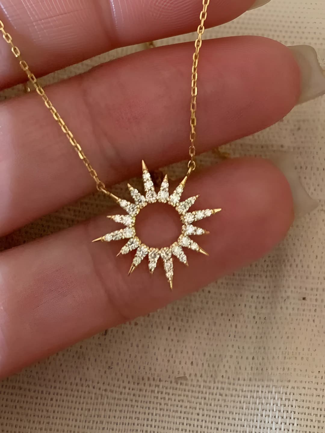 Gold sunflower necklace