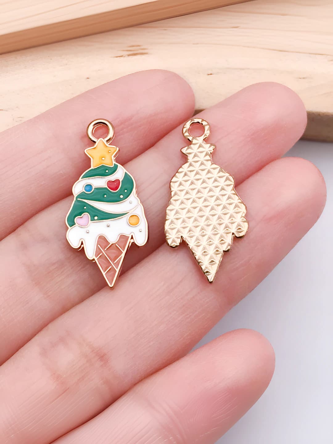 1 шт. зелёная ёлка мороженое 26x12mm-1g