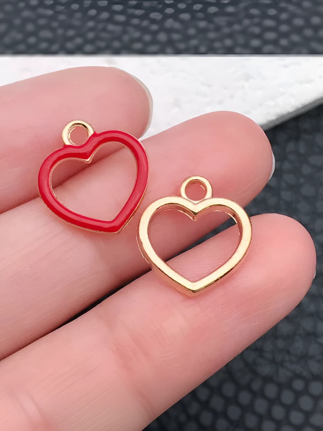 1 шт красный персиковый сердечко 12.5x14mm-0.4g-11003