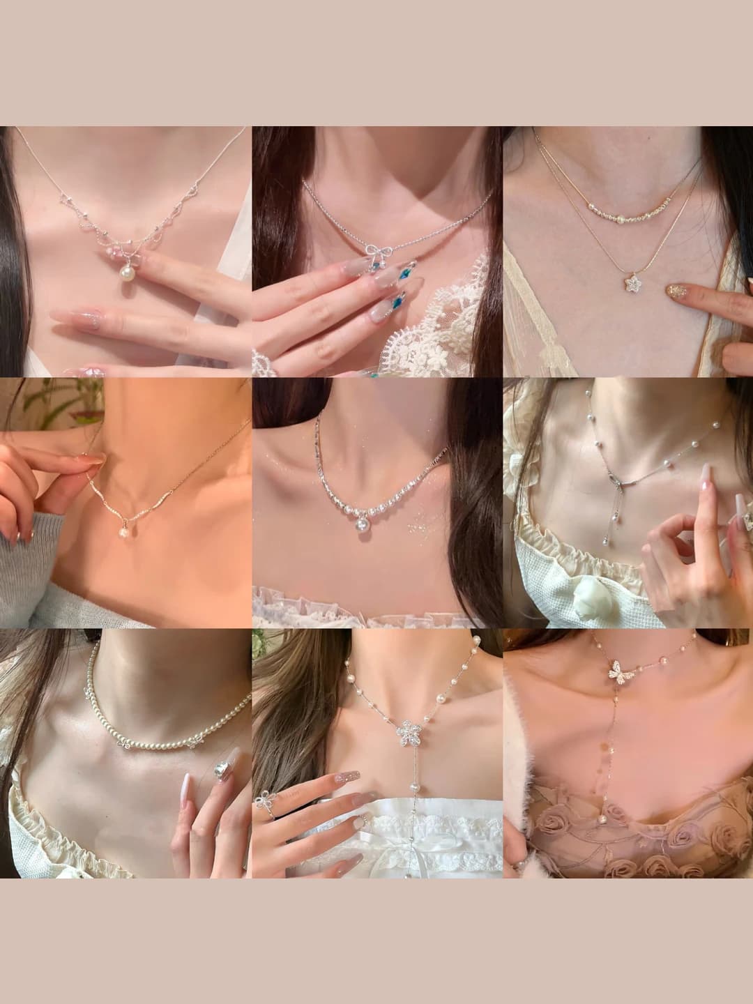 Women's pendant necklace: floral shape, copper, faux pearl, 41-50 cm length, light luxury style, clavicle chain