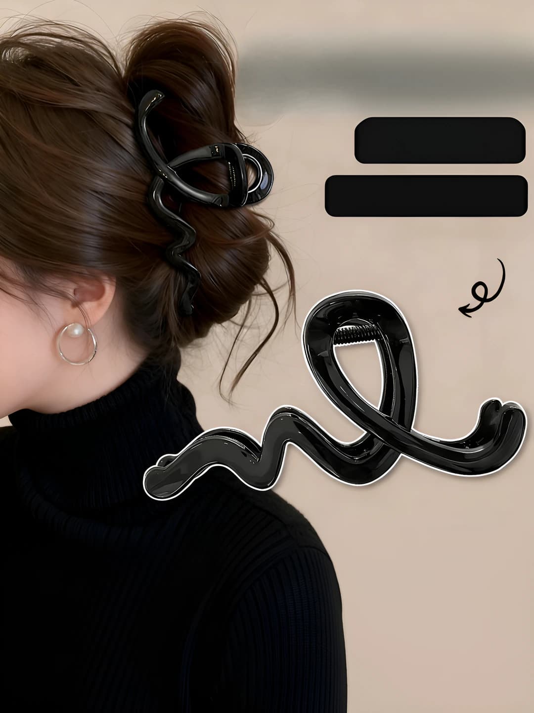 Black Wave Clip, 13 cm