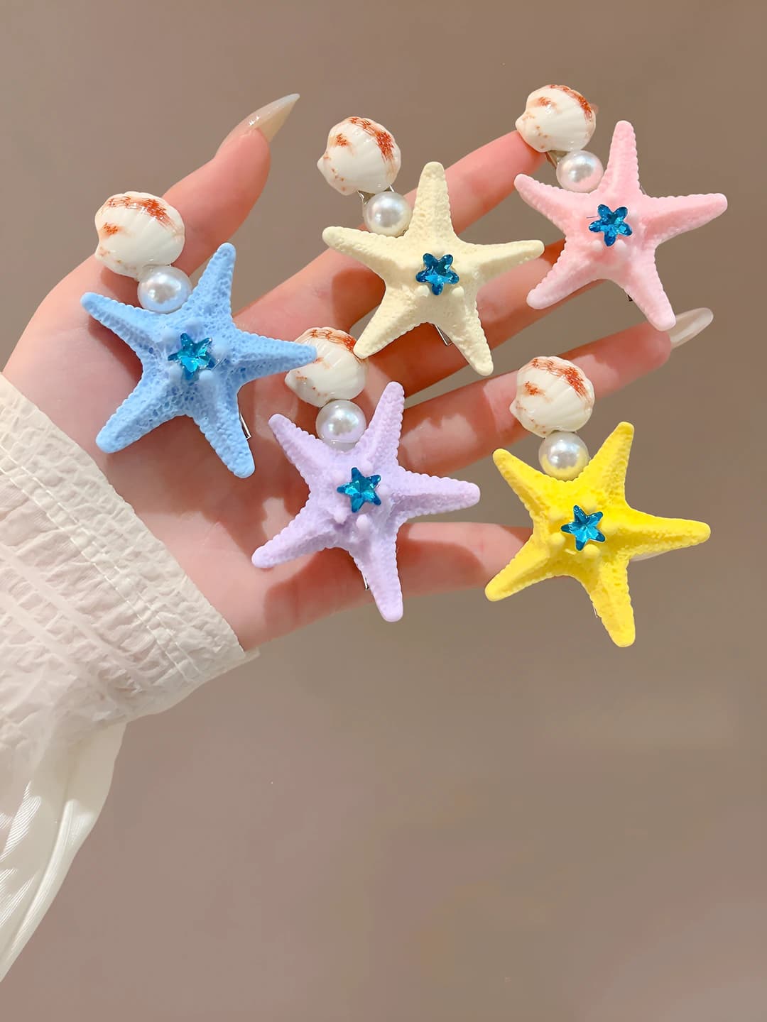 6# Shell and starfish, 5 pcs