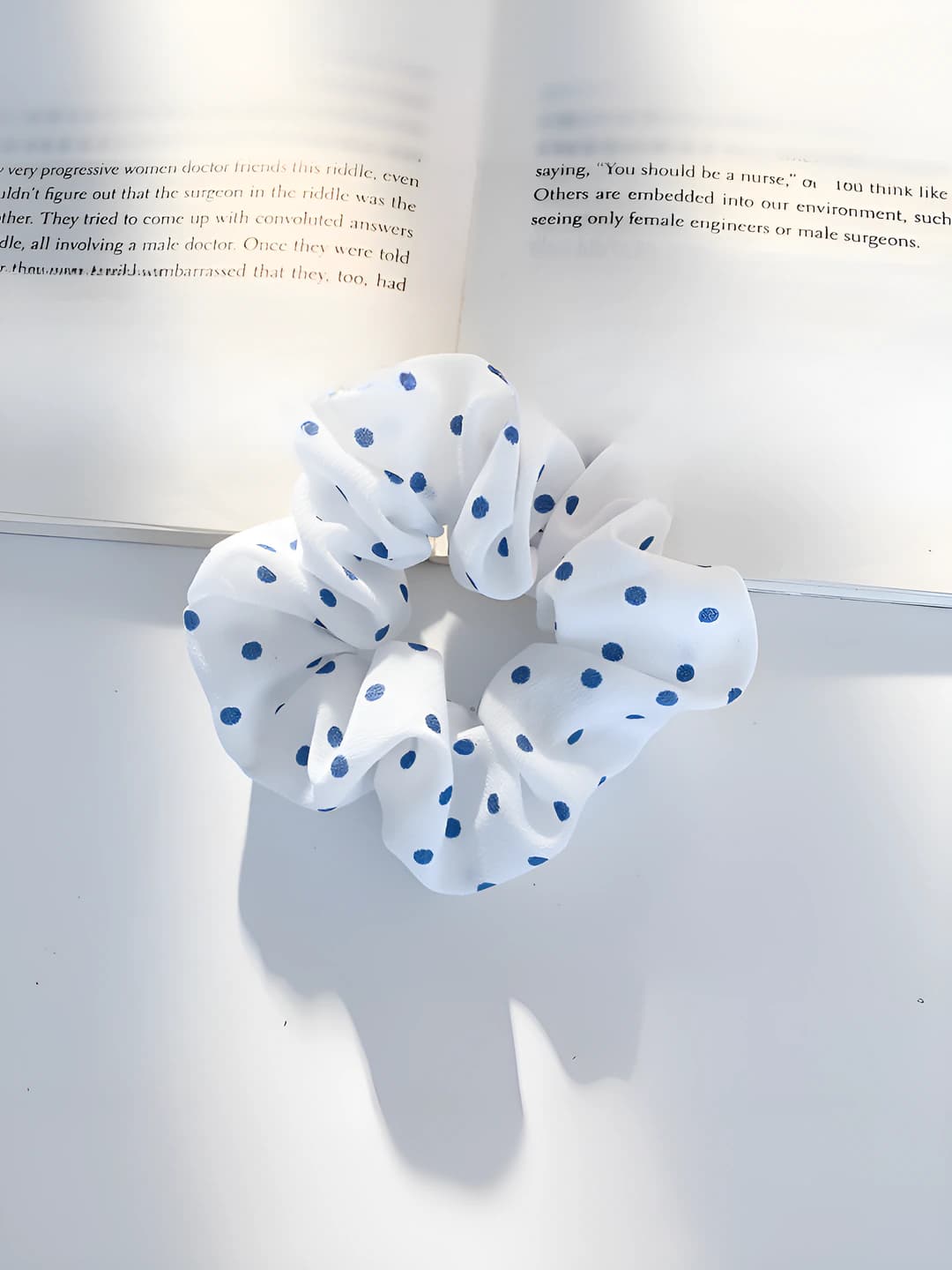 4# White with blue dots