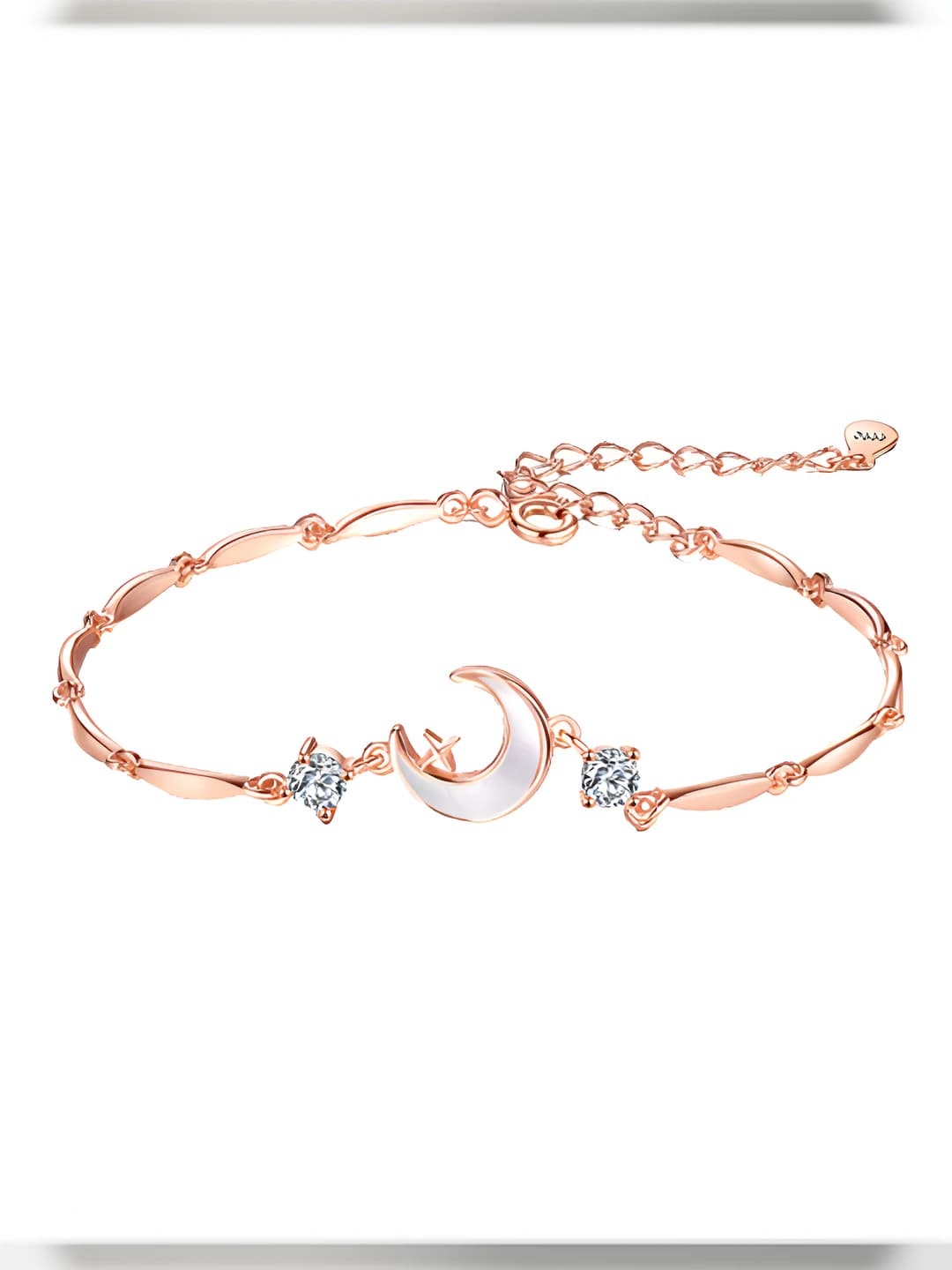 Mother of pearl moon bracelet Rose gold