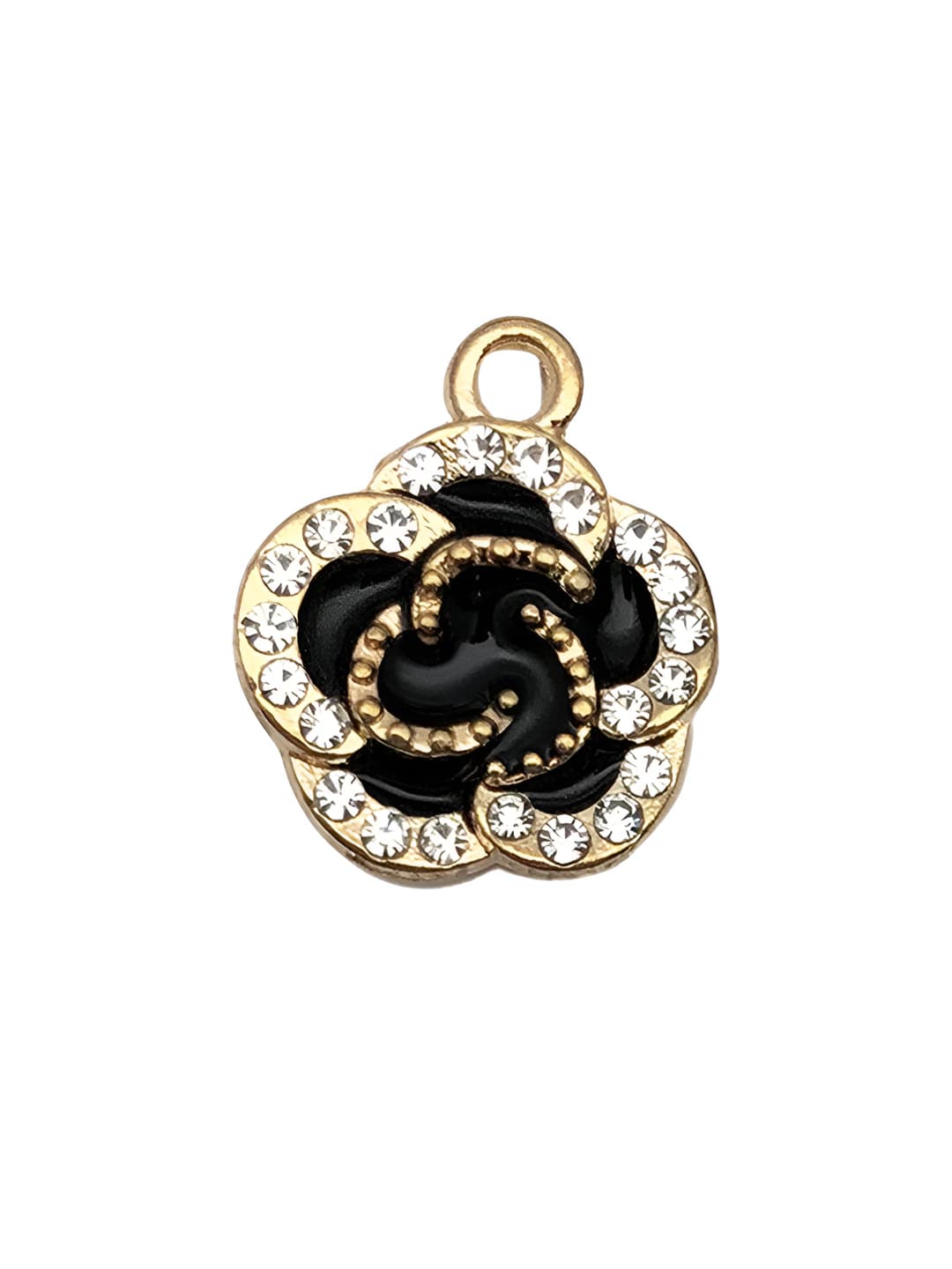 1 pc Black rhinestone flower 15x17mm-2.1g-16543