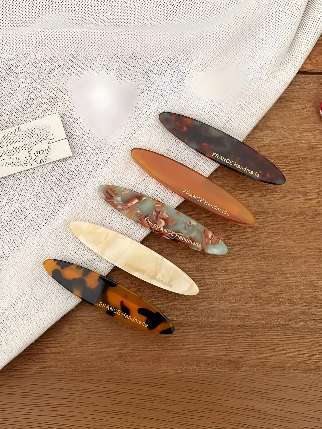 Women's hair clips: acetate, french retro style, for bangs