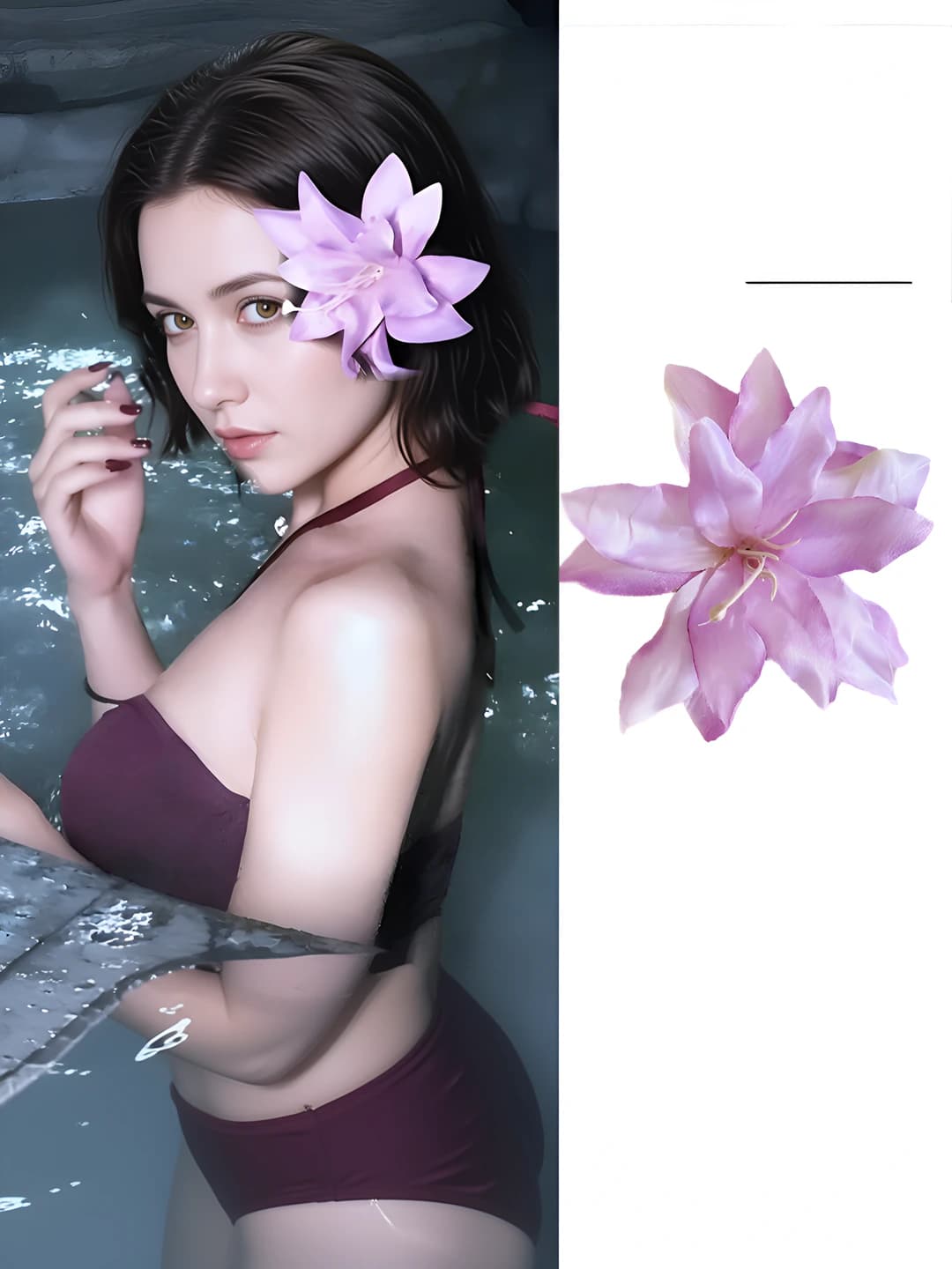 3# Light purple lily hair clip