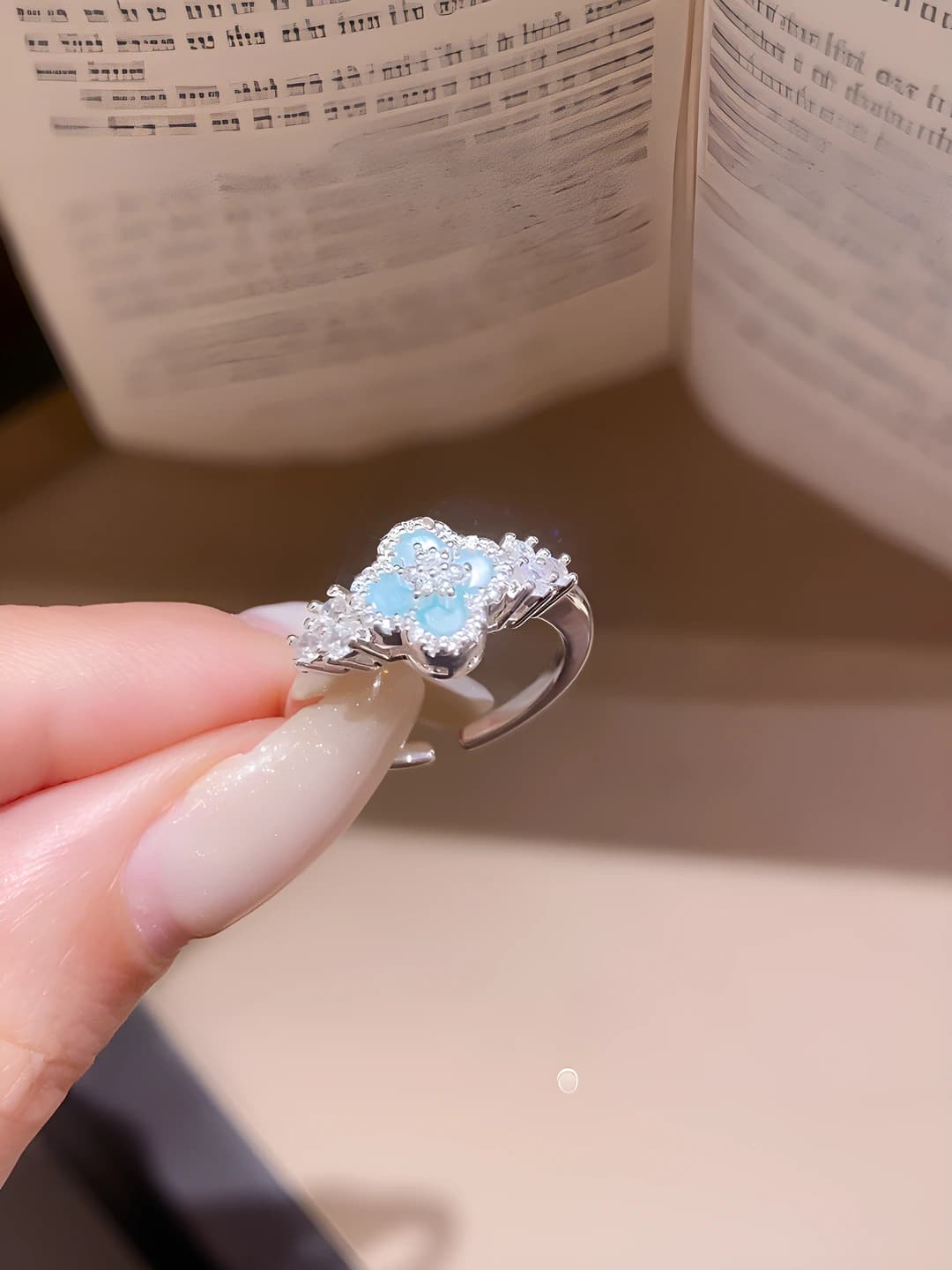 Silver & blue