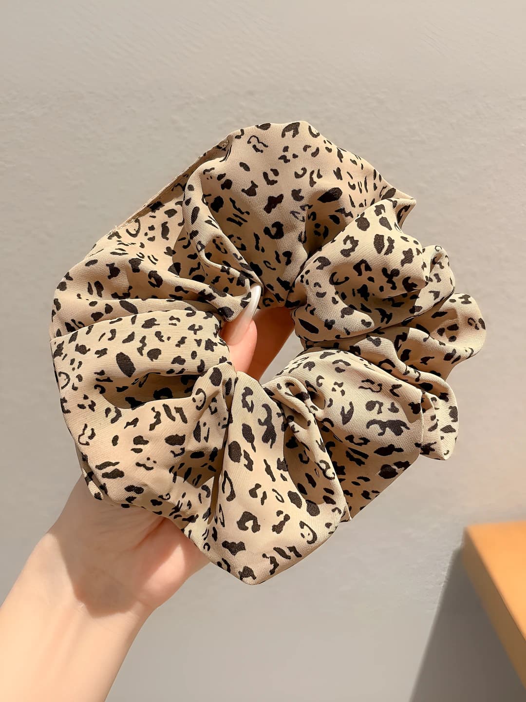 Light coffee leopard unpressed edge approx 15 cm