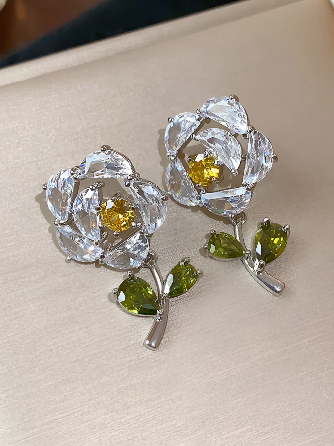68 серебряная игла - серебро - зелёный