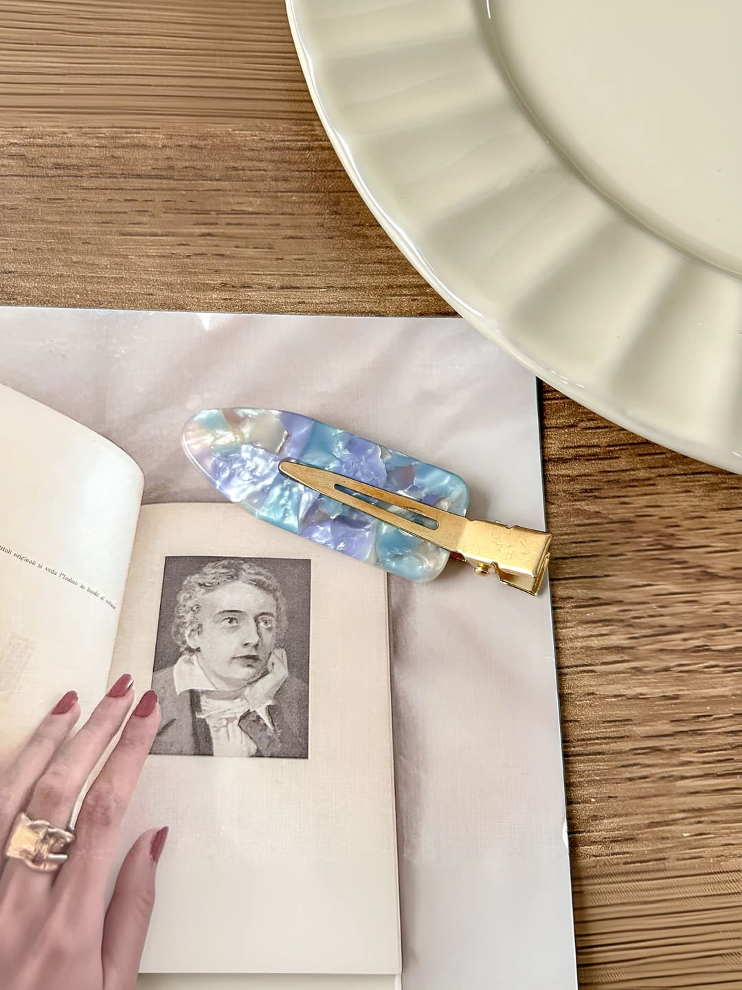 Gold invisible hair clip - Dreamy purple