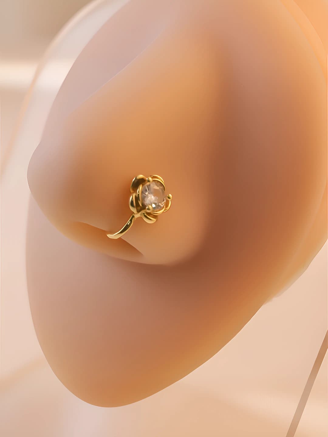 Twisted zircon nose clip