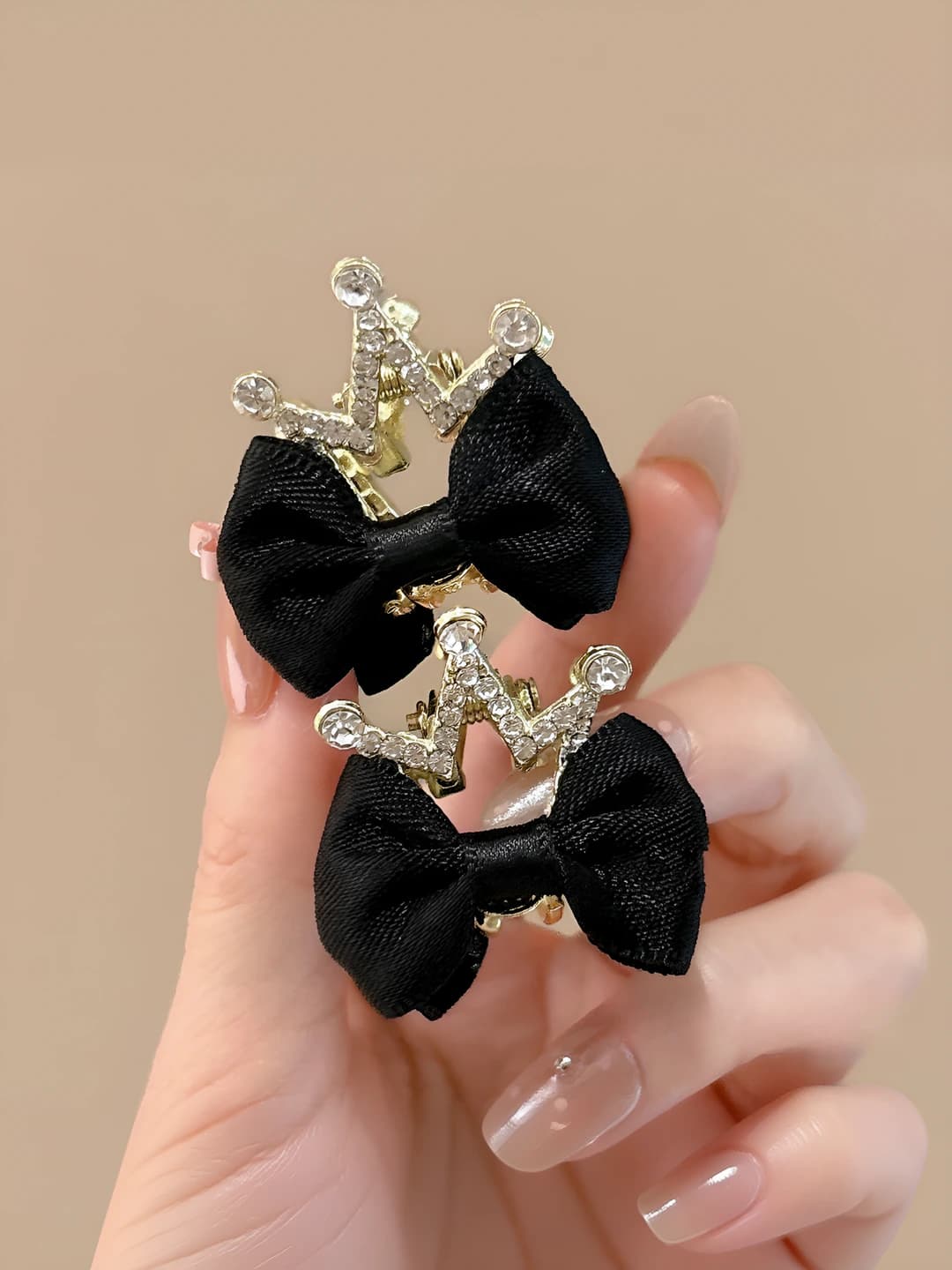 Корона бантик зажим 1 пара ~3.5 см