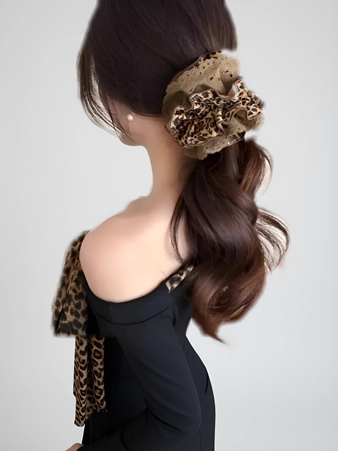 2# Light coffee leopard - base clip approx. 10 cm