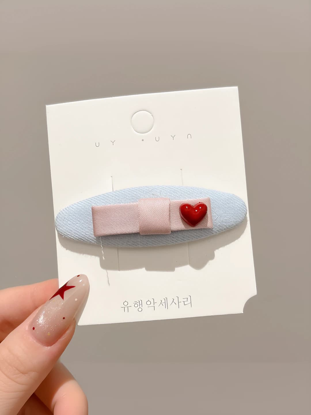 2# Pink bow-heart, 6.5 cm