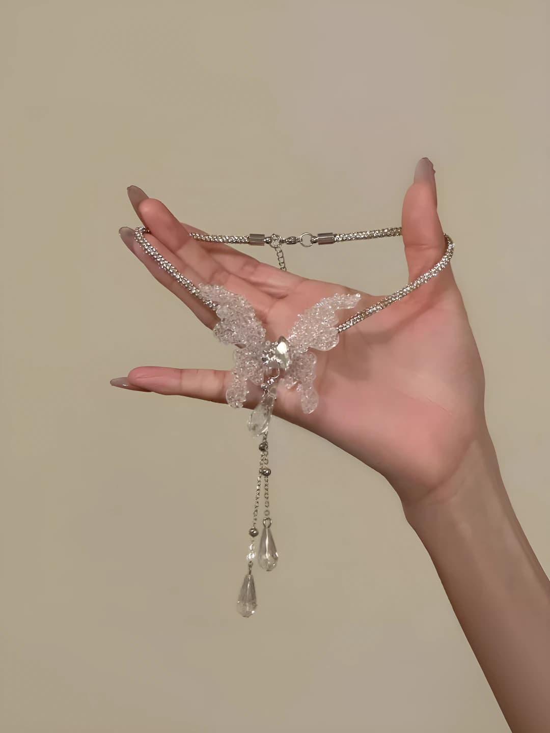 3# Necklace - Silver - White