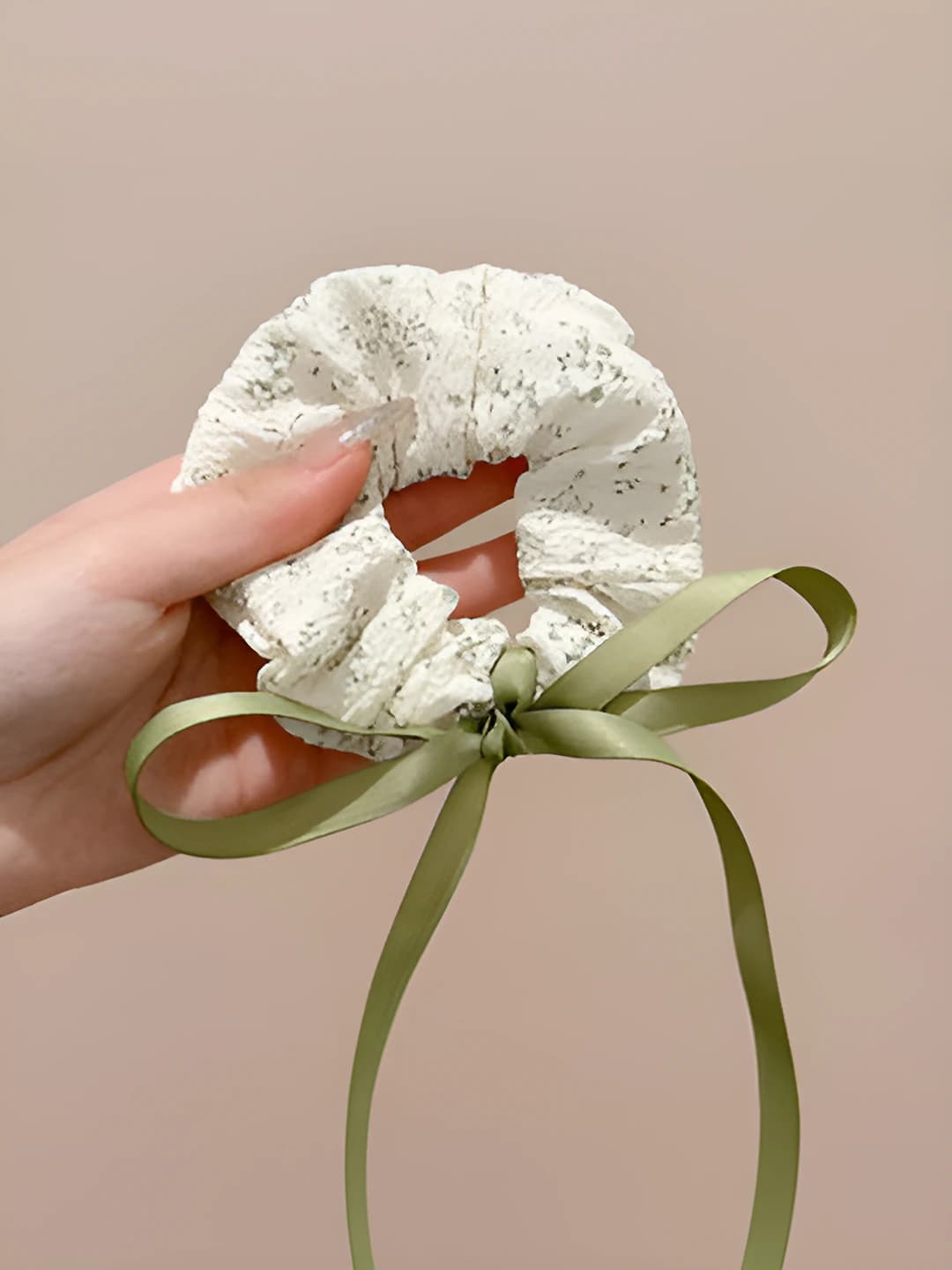 1# Dusty green ribbon 8 cm