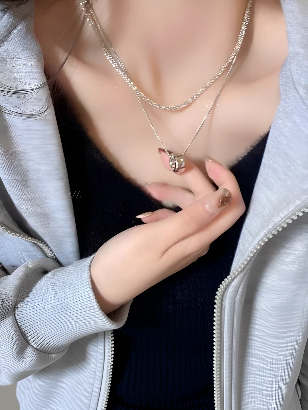 Двухслойное кольцо ожерелье