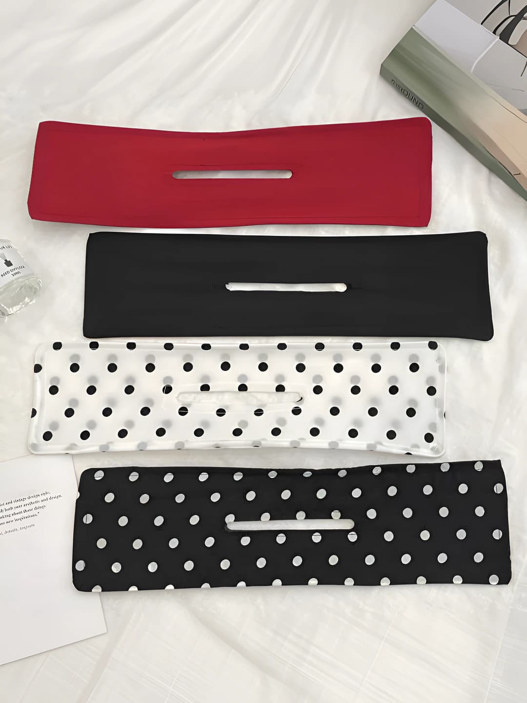 Ayollar uchun bosma naqshli polka dot soch toʻgʻnagʻich va taroqlari: retro uslubdagi qoʻlda ishlangan mato materialli soch toʻgʻnagʻich