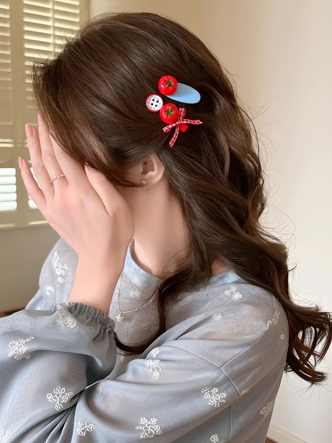 Women's hair clips and combs: sweet style, metal and resin, plaid and bow design, side clip