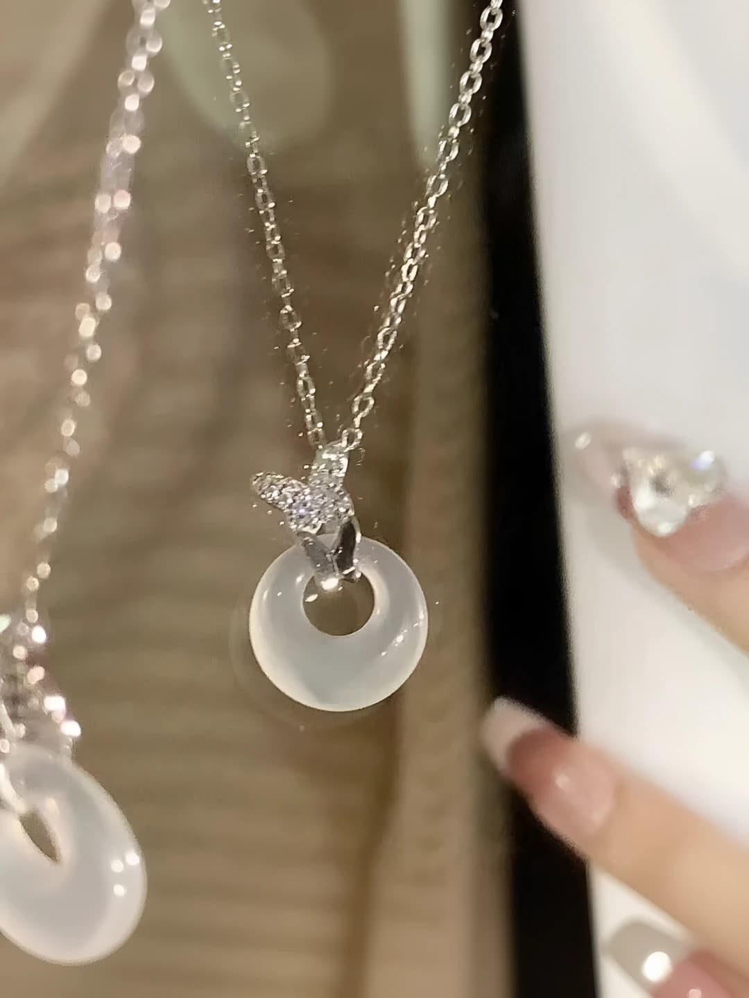 M129 Butterfly and peace buckle necklace
