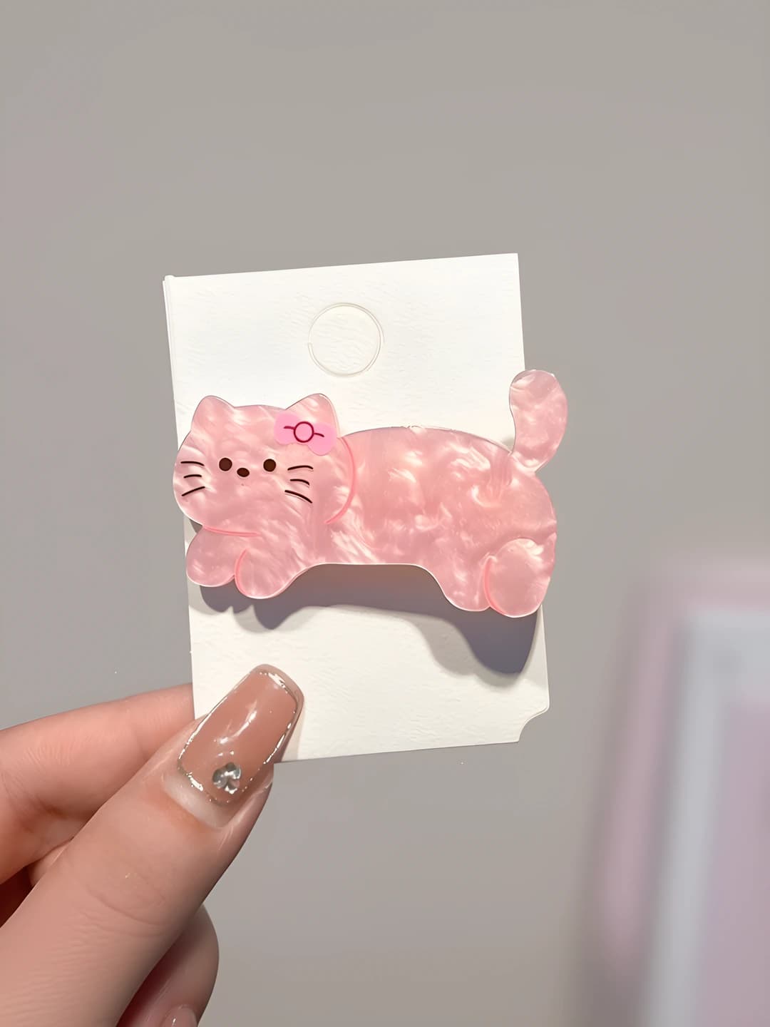 2# Розовый кот зажим