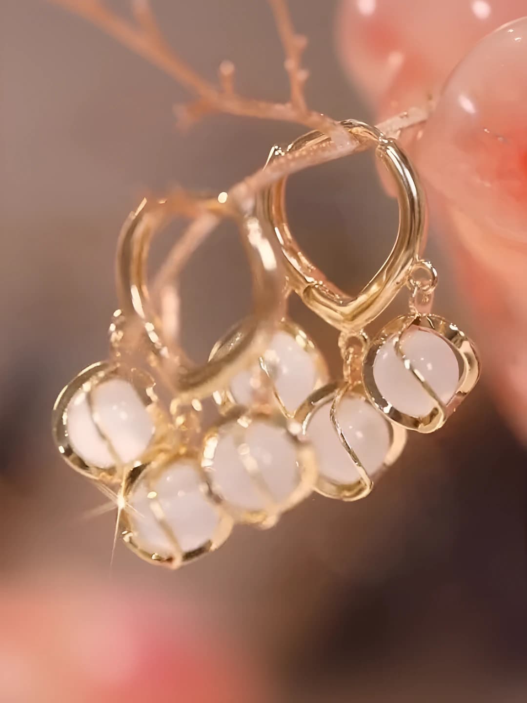 Серьги с кошачьим глазом