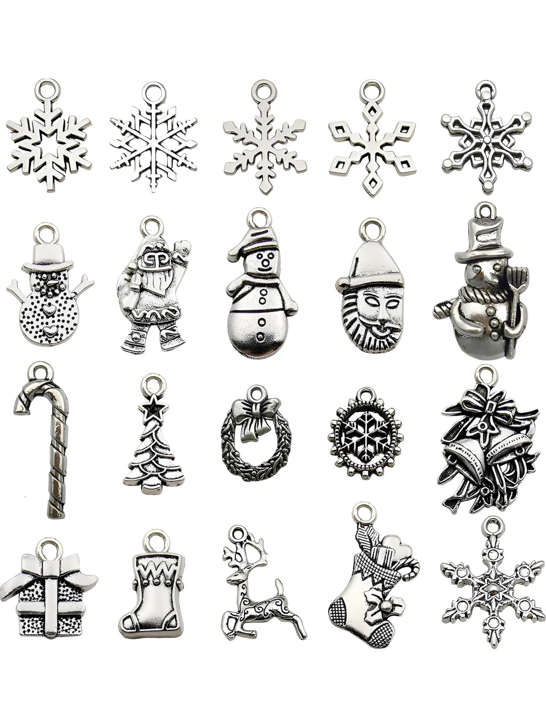 20 pc old silver Christmas mix 22.4g