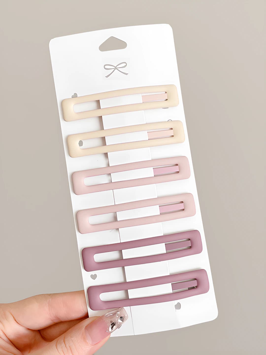 White peach oolong hair clip 6 pcs box 8 cm