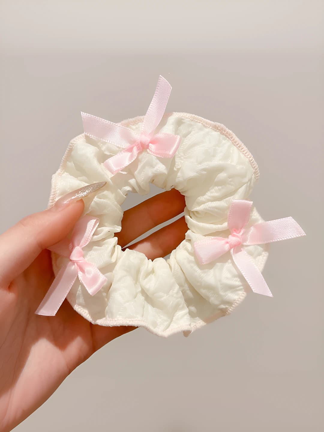 Pink, bow, 11 cm