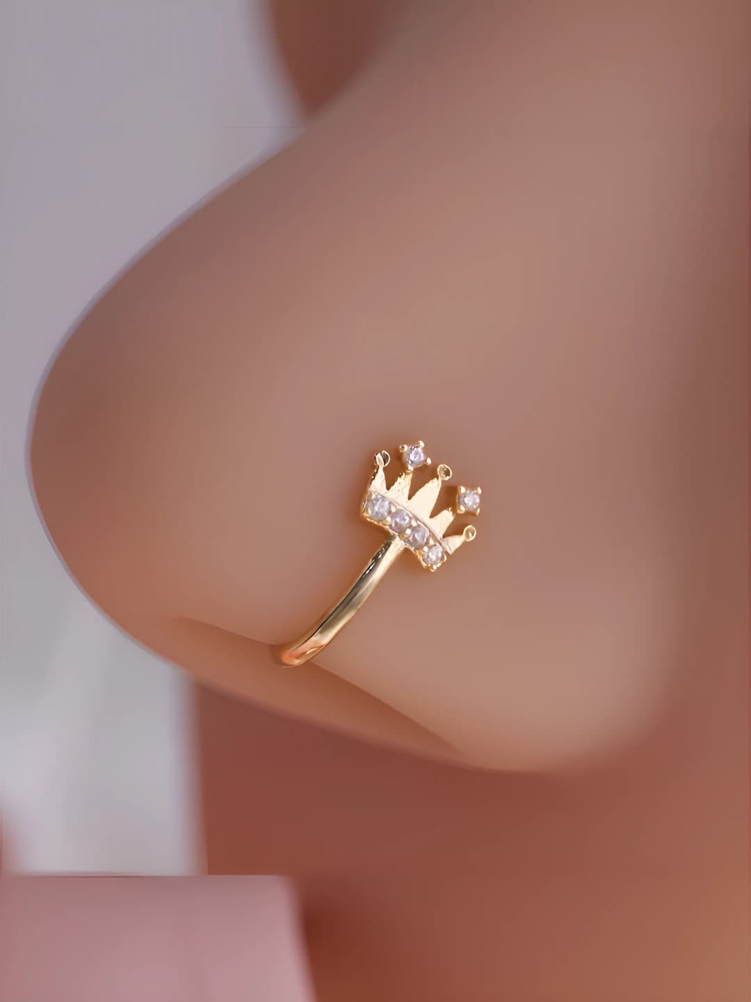 Pavé crown zircon nose clip